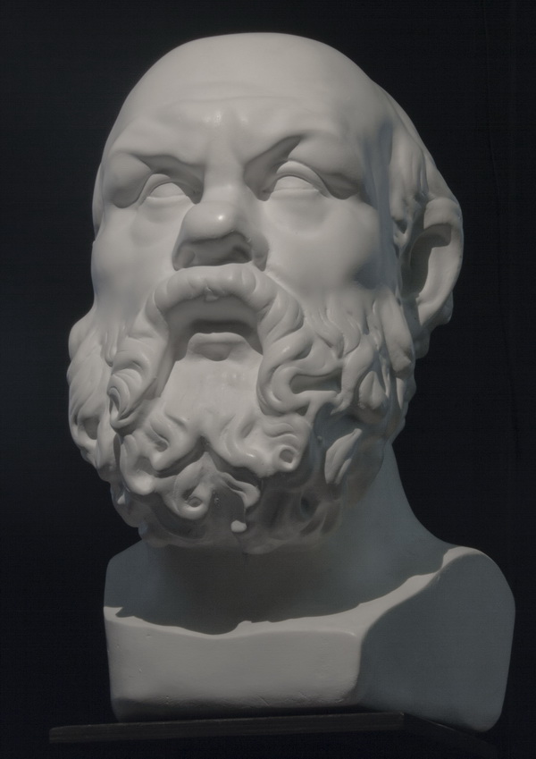 Гипсовая копия головы Сократа в анфас