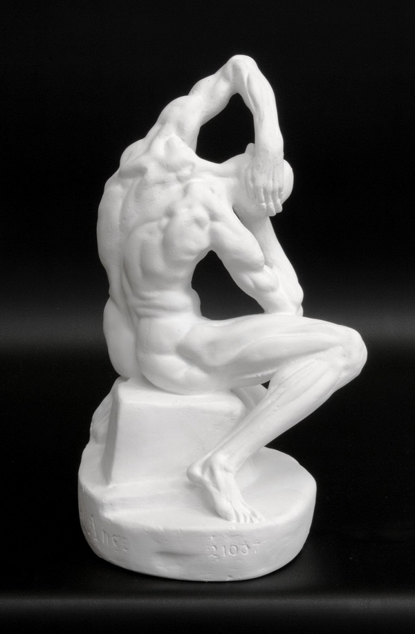 Гипсовая фигура Экорше  Микеланджело. Вид со спины