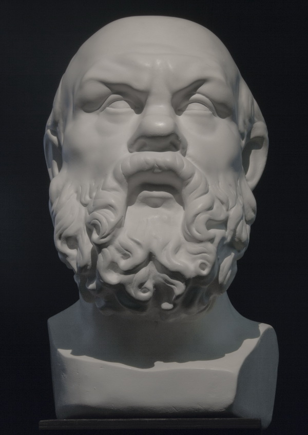 Гипсовая копия головы Сократа в анфас