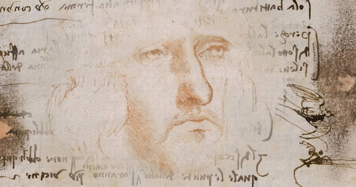 Леонардо да Винчи автопортрет из записной книжки