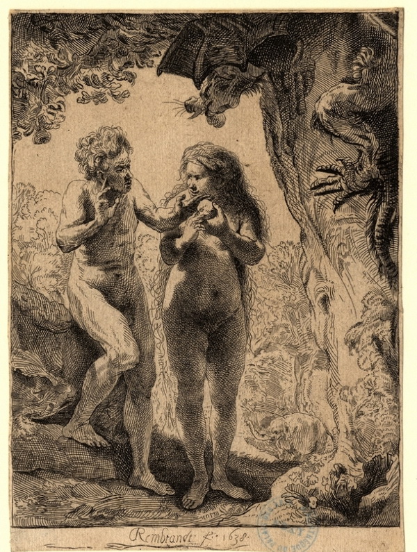 Рембрандт. Адам и Ева