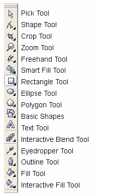 Панель инструментов в CorelDraw