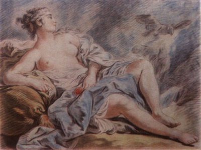 Л. М. Бонне. Венера с голубями. Карандашная манера. По рисунку Ф. Буше
