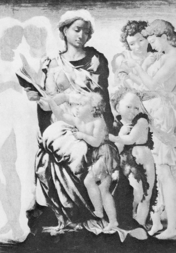 Микеланджело. Мадонна с младенцем, Иоанном Крестителем и четырьмя ангелами. Конец 1490-х гг. 