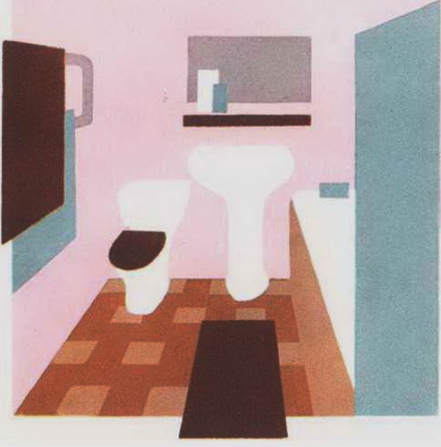 Пример цветового решения ванной комнаты: в теплой гамме