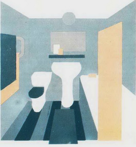 Пример цветового решения ванной комнаты: в холодной гамме