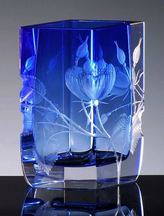 Богемское стекло из Чехии: ваза 